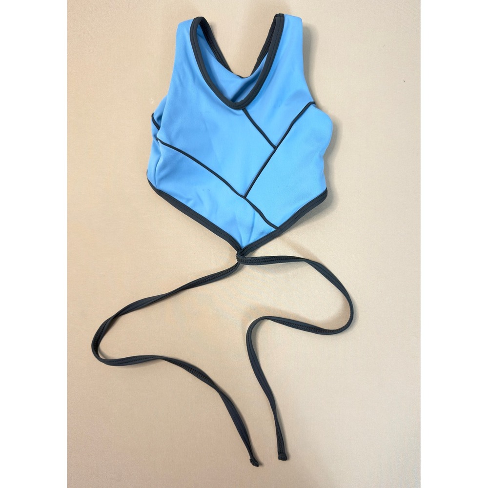 TigerFriday Luna Crop Top Cascade Blue Teal CS Child Small Dancewear